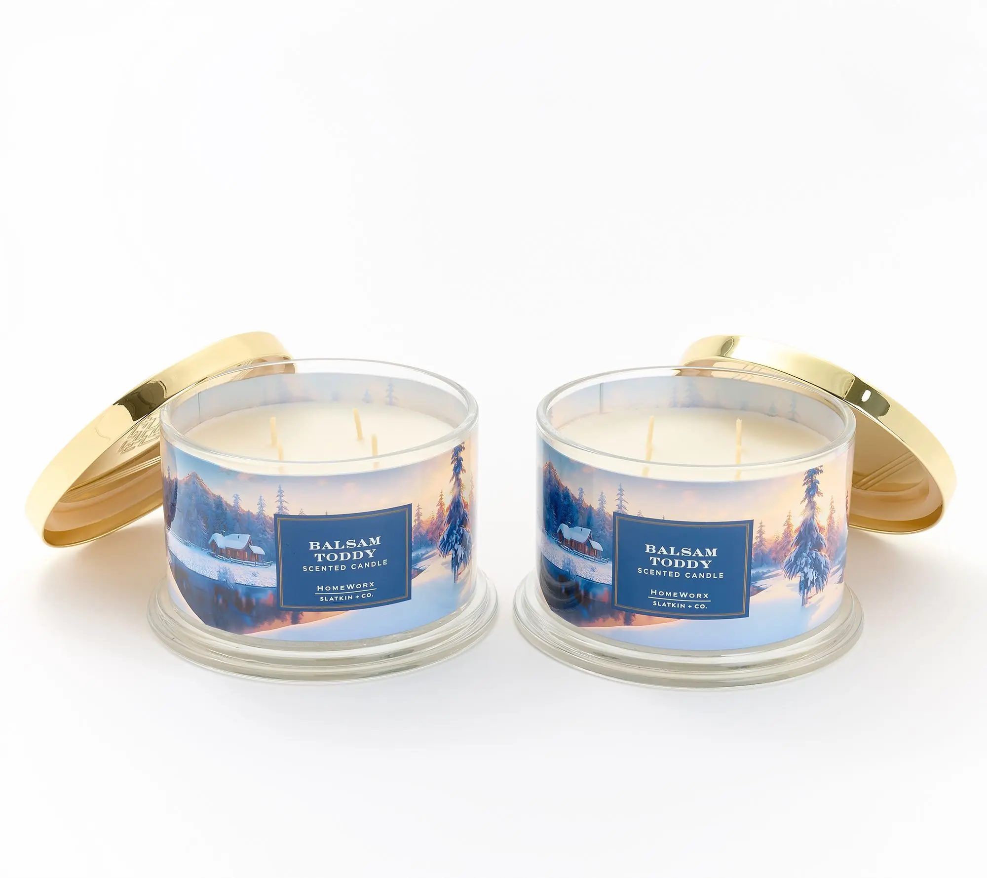 HomeWorx by Slatkin + Co. S/2 18oz Chai Pumpkin Latte Candles