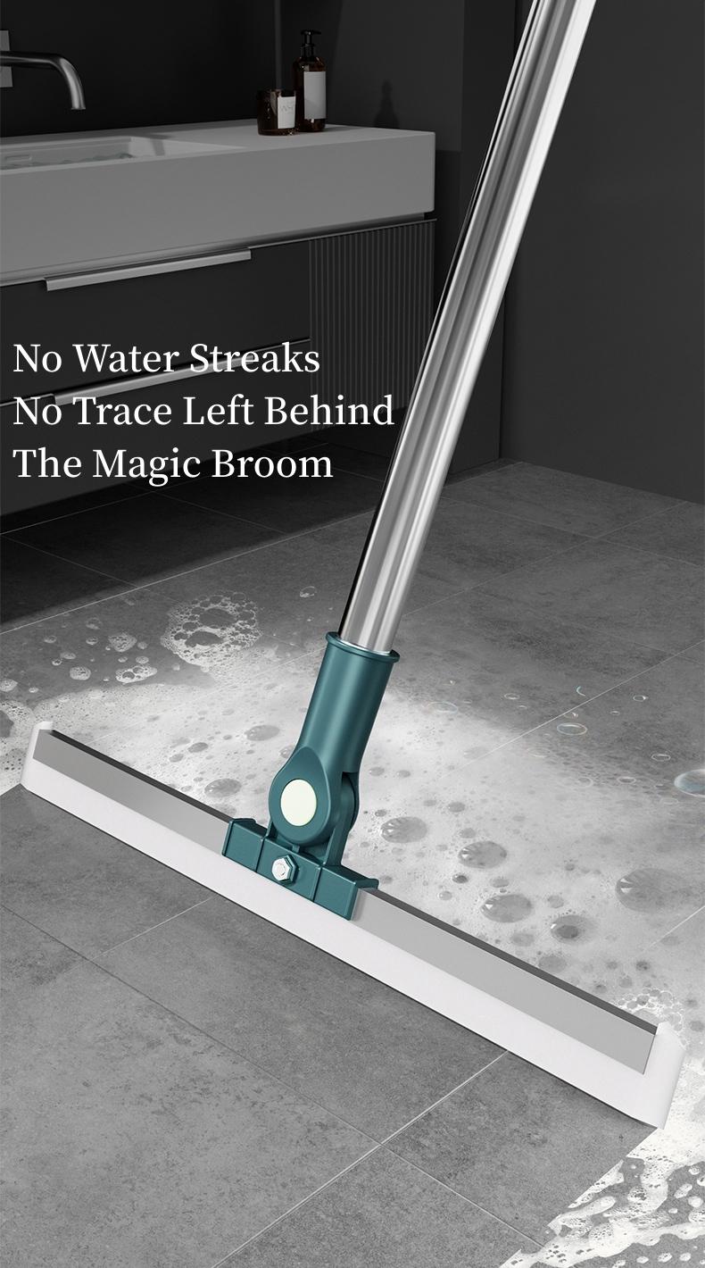 Magic Mop | 3-Piece Kit All Surface Sweeper and Squeegee for Wet and Dry Cleaning Dust, Dirt, Liquids, Pet Hair, Tile, Hardwood Floors