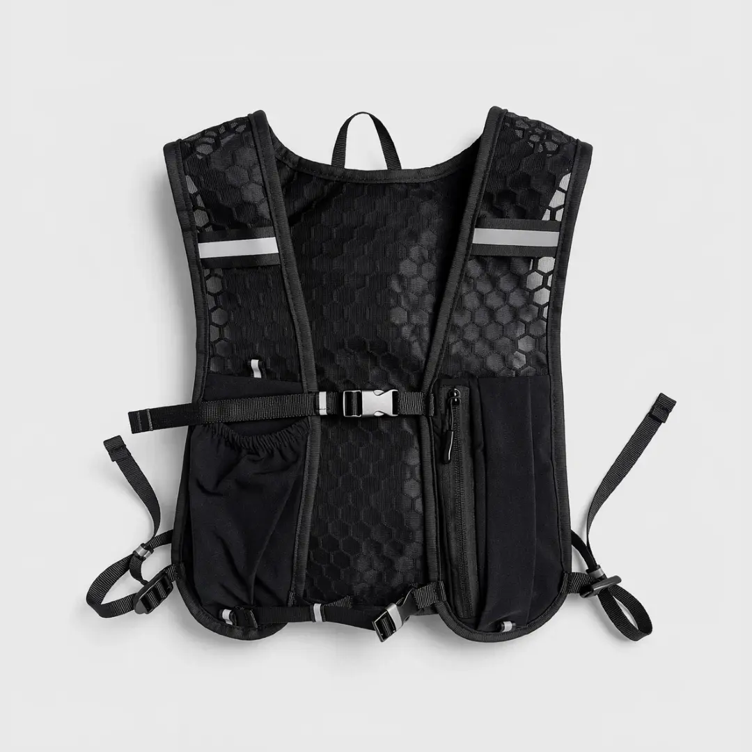 Unisex Lightweight Waterproof Hydration Vest Activewear Accessory with Contrast Mesh Panel, High-Quality Zipper, Hanging Strap, Stretch Fabric, Quick-Zip Access, Comfortable Fit for Trail Run, Cycling