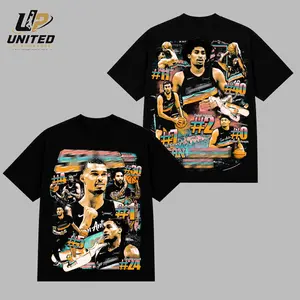 Spurs Graphic Basketball T-Shirt, Victor Wembanyama Stephon Castle De’Aaron Fox Premium Cotton Tee, Team Player Collage Streetwear Apparel, Retro Basketball Fan Gift