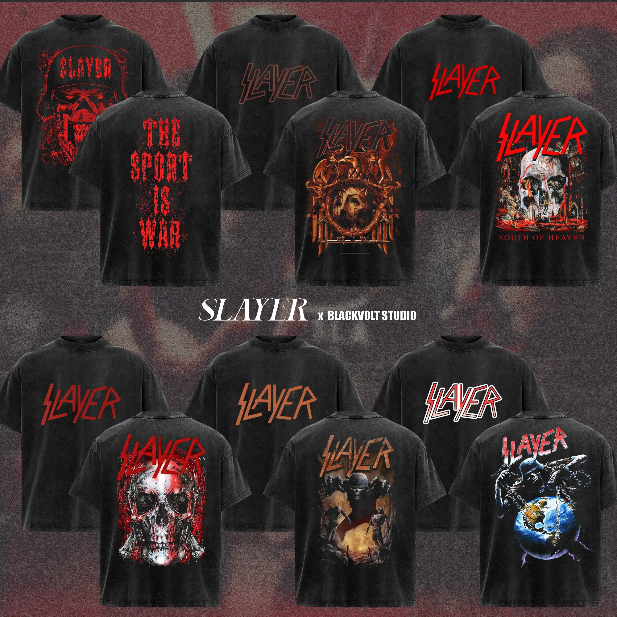 [COLLECTION] Slayer Band T-Shirt Collection, Old School Thrash Metal Graphic Tee, Hellfire Skull Heavy Metal Shirt, Dark Satanic Rebellion Aesthetic Band Merch, Distressed 80s Speed Metal Graphic T-Shirt, Gift for Metalheads, Merch for Men & Women