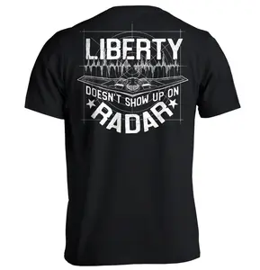 Liberty Doesn't Show Up On Radar Aviation Graphic T-Shirt for Men, Patriotic Military Jet Tee, Stealth Aircraft Inspired Apparel, Vintage Tactical Streetwear Shirt, Gift Idea for Veteran