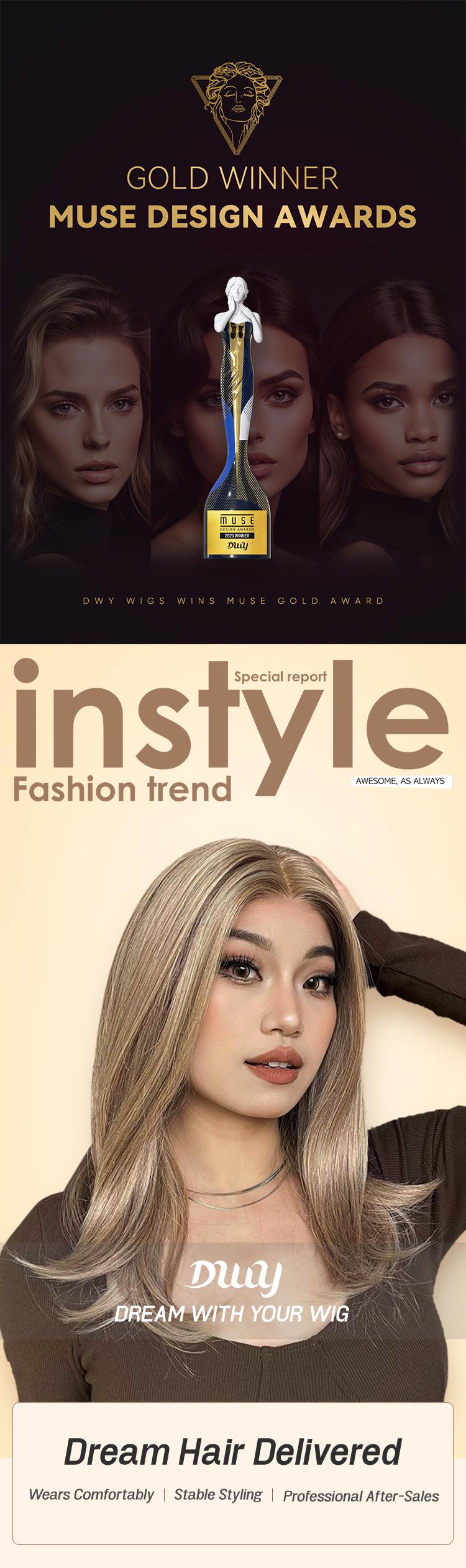 Mimi C- DWY 13×6 Lace Front Free Part Mid-Length Straight Blonde Glueless Synthetic Wig for Women 18 Inches