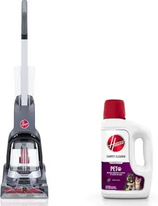 Hoover PowerDash Pet Advanced Compact Carpet Cleaner Machine, FH55050PC + 64 oz Pet Carpet Cleaner Solution, Deep Cleaning Carpet Shampoo, AH31925