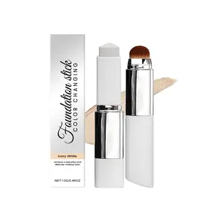 Ivory White Two-In-One Color-Changing Foundation Stick Light Moisturizing, Nourishing Matte Clear And Natural Makeup Effect