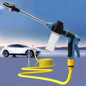 High Pressure Garden Hose Spray Gun - 3 Spray Modes, Ergonomic Grip, Foam Pot Included, Fits US Standard Faucets