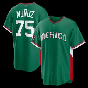Men's Mexico Muñoz White Green 2026 World Baseball Jersey