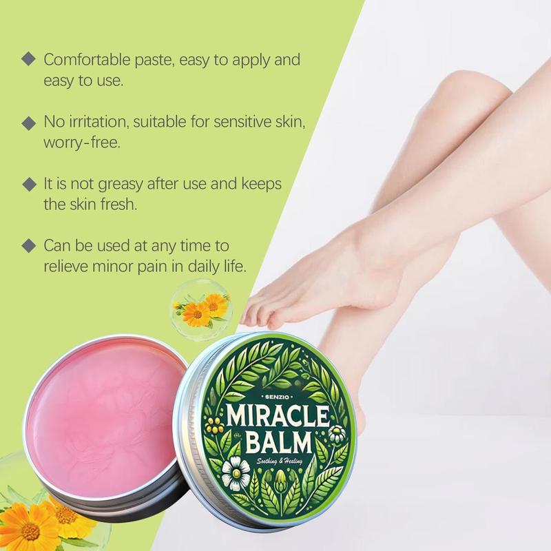 Senzio Miracle balm Leg care cream - Gentle Formula for All Skin Types, Soothes Swollen Legs and Relieves Muscle Discomfort (1.05oz)