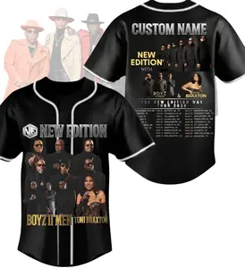 Custom name The New Edition Way Tour 2026 Baseball Jersey, New Edition Shirt, Retro NE  R&B Concert Tee, NE4LIFE Tour Baseball Jersey Tshirt