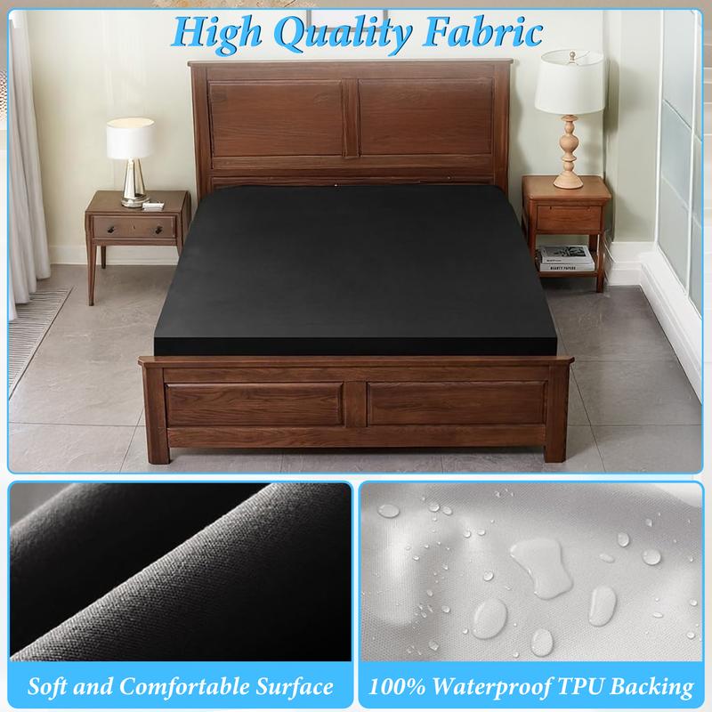 Raybee Mattress Protector,Waterproof 18" Deep Pocket Mattress Cover Fitted Sheet Style with Elastic Rubber Band,Washable and Easy Care,Queen [Black Friday]
