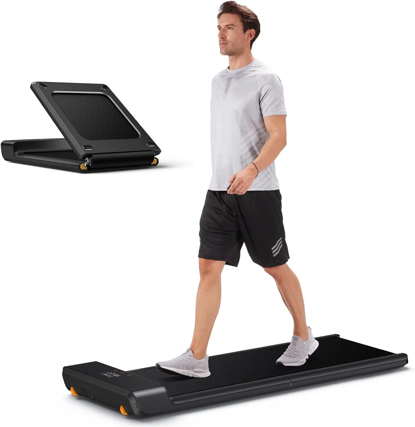 Walking Pad A1 Pro Premium Heavy-Duty Foldable Walking Pad, Full Body Fold Design, Adaptive Speed Control, Low Noise Motor, 300lbs Max Load, No Assembly, Portable Wheels & Dual Shock Absorption, Under Desk Fitness Machine for Home & Office