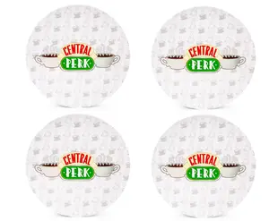 Friends Central Perk Logo 10-Inch Melamine Dinner Plates | Set of 4
