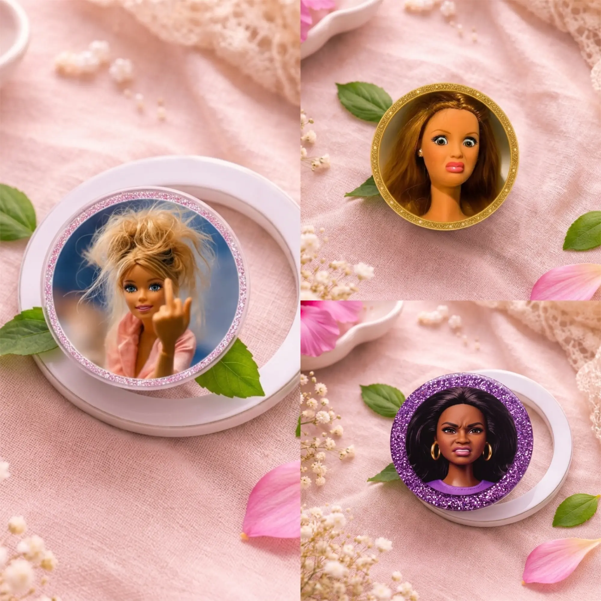 Funny Doll Meme Phone Grip, Aesthetic Sassy Griptok, Trendy Phone Stand Accessory, Unique Gift for Meme & Doll Lovers