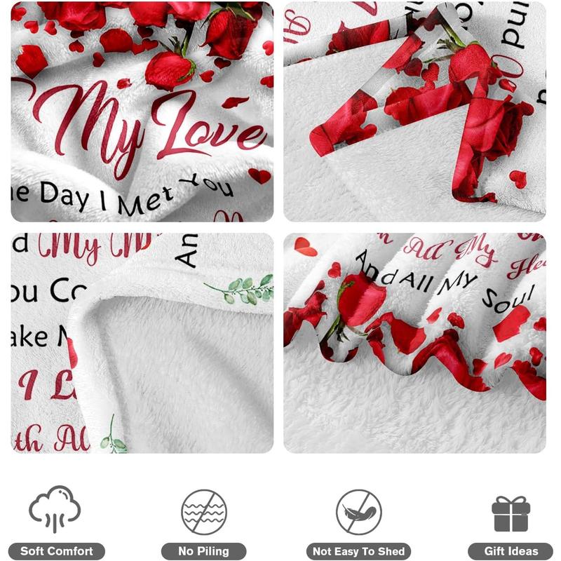 Valentines Day Gifts for Her - Gifts for Her Wife Girlfriend - to My Love Blanket - Anniversary Romantic Gift for Women - I Love You Gift for Her - Wife Girlfriend Birthday Present Ideas