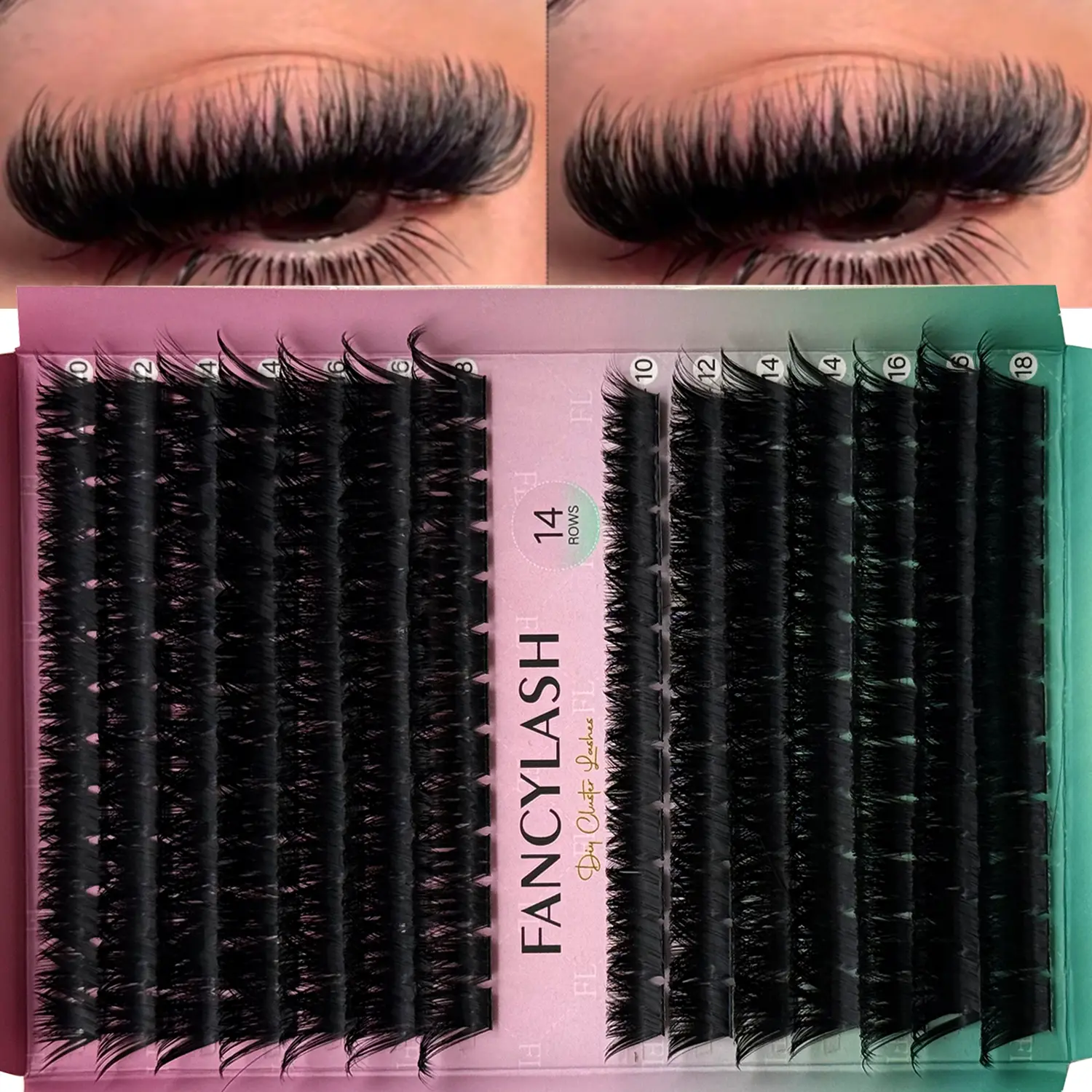 168PCS Cosmetic Makeup Lash Clusters, 200D-300D Thick Volumized False Eyelashes Extensions, Soft Reusable DIY Individual Lashes, 10-18mm Mixed Lengths for Daily Life, Wedding, Date