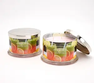 HomeWorx by Slatkin + Co. S/2 18oz Pink Matcha Lemonade Candles