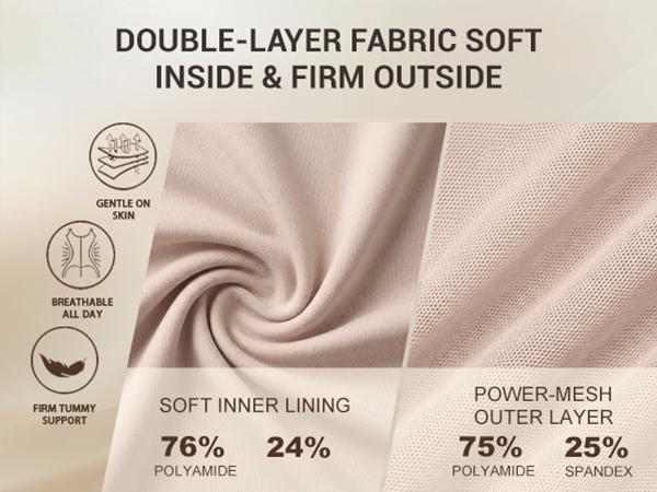 SHAPSHE Faja Compression Shapewear for Women Double-Layer Fabric Built-in Bra Adjustable Straps Zipper Crotch Breathable