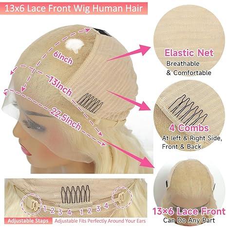 Hot Star 613 Blonde and Neon Red Straight and Body Wave HD Transparent 13x6 Lace Front Human Hair Wigs for Women Glueless Brazilian Lace Frontal PrePlucked Wig TikTokShopBlackFriday