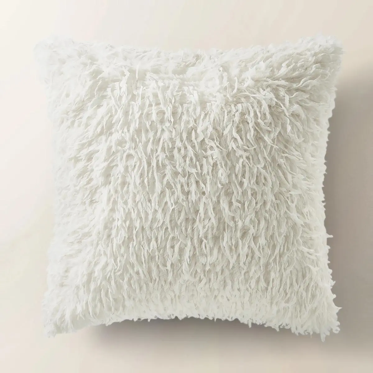 Z Gallerie Pluma 22x22" Velvet Faux Feather Square Decorative Pillow - White & Black Fluffy Cushion, Fashionable Textile Home Accessory for Bedroom Decoration, Room Decor