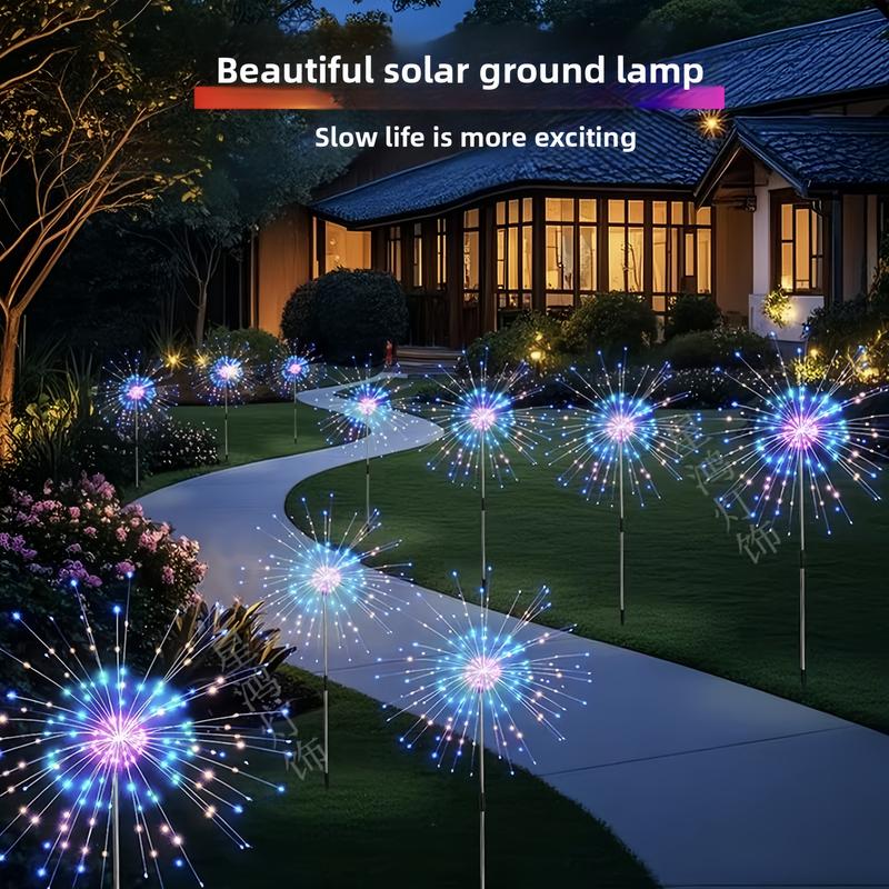 2/4/6pcs Solar Powered 120LED Pole Fireworks Lights, Outdoor Waterproof Garden Lights, 8 Lighting Modes, Patio, Balcony B&B Scenario Camping Party Decoration, Carnival Outdoor Summer Ambient Lights 2/4/6pcs Solar Powered 120LED Pole Fireworks Lights, Outdoor Waterproof Garden Lights, 8 Lighting Modes, Patio, Balcony B&B Scenario Camping Party Decoration, Carnival Outdoor Summer Ambient Lights