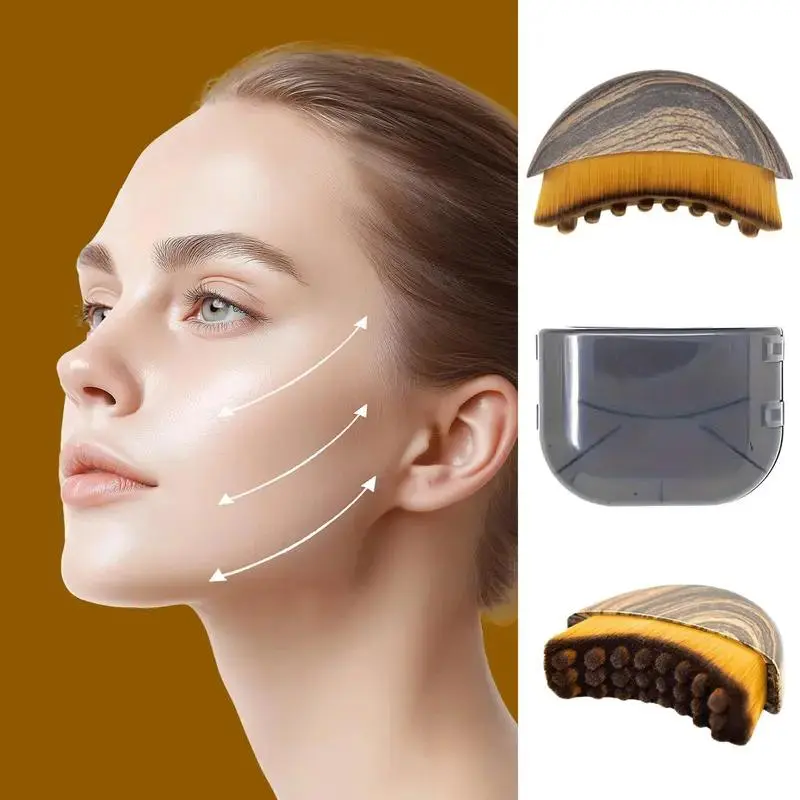 Facial Lymphatic Drainage Brush - Daily Beauty Devices, Sensitive Skin Firming Tool, Jawline & Chin Sculpting Dry Massager, Ergonomic Contour Design for Facial Fatigue Relief