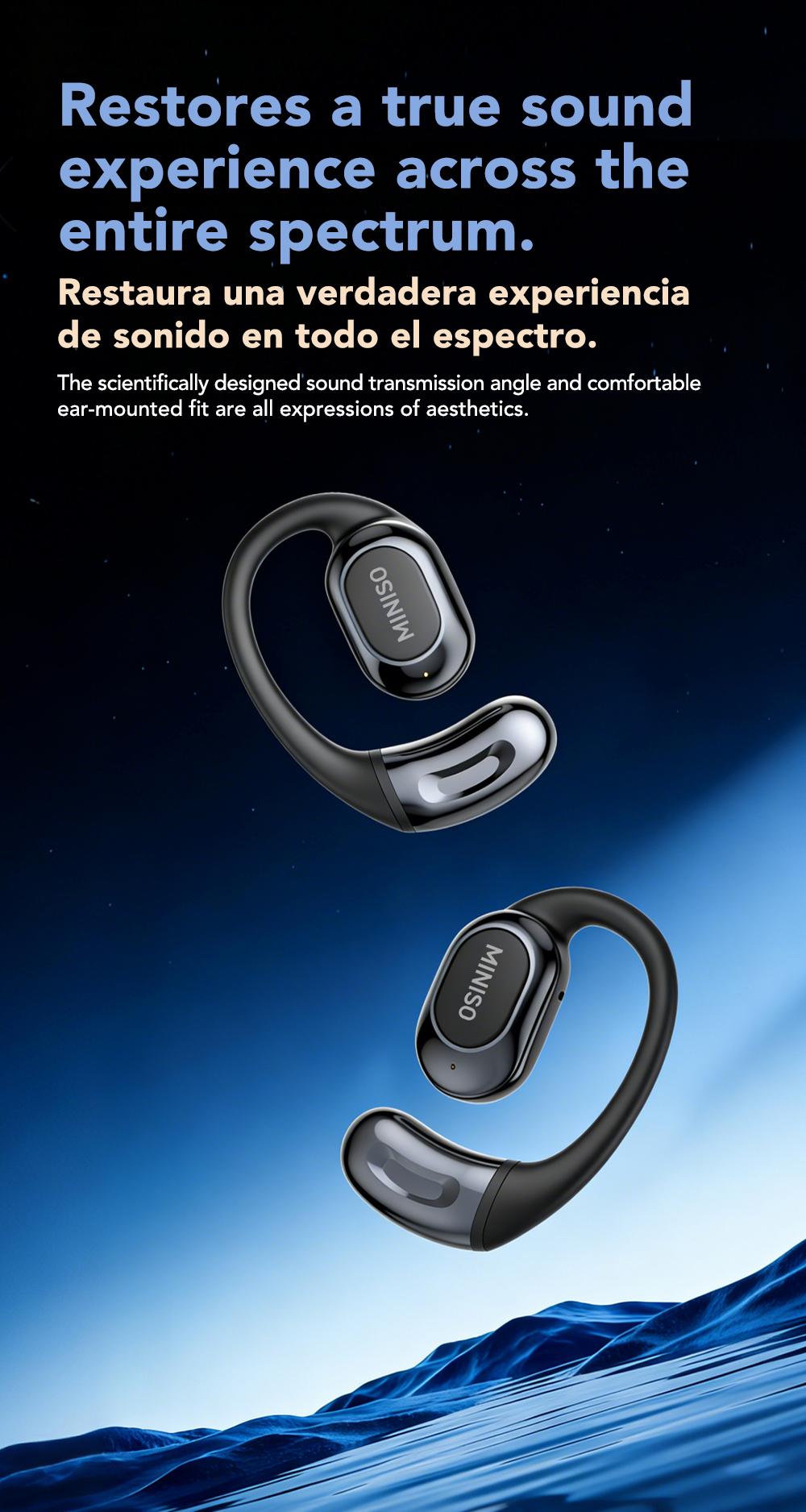 MINISO MS156 Ulter AI Translation Wireless Headphones Supports 134 Languages Bluetooth High Fidelity Sound Quality with Charging Case & Microphone Perfect Birthday Gift - Chargeable