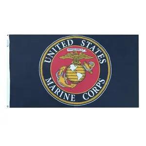 Trade Winds United States Marine Corps Logo Emblem Black Flag, Outdoor Banner, Stripes Home Yard Decor Flag