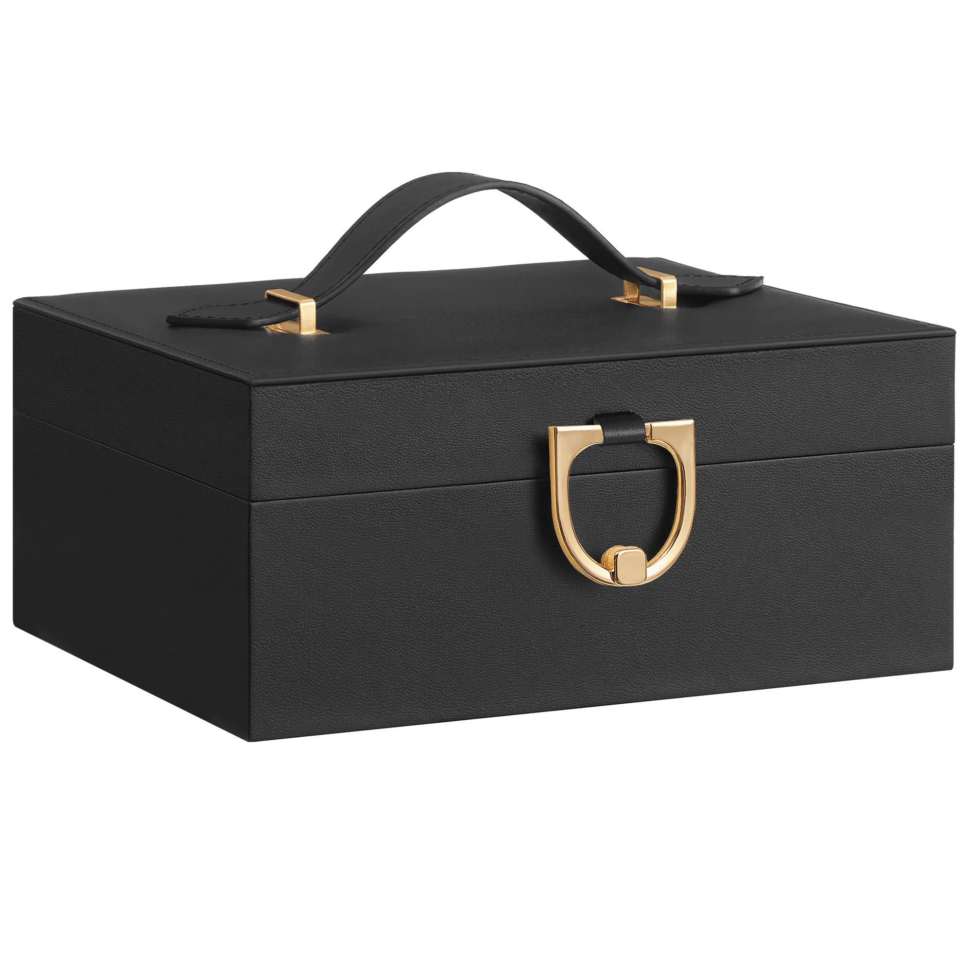 SONGMICS Compact 2-Layer Jewelry Box Organizer, Storage Case with Removable Tray and Handle, for Necklaces, Earrings, Rings, Bracelets, 6.7x8.1x3.7 Inches, Gift Idea, Two Layers,dorm room inspo,college dorm essentials,dorm haul