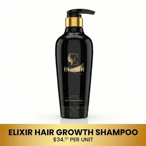 Coco March Elixir Hair Growth Shampoo - Natural Blend of Medicinal Plants for Strengthening and Growth - 16.9 fl oz (500g)