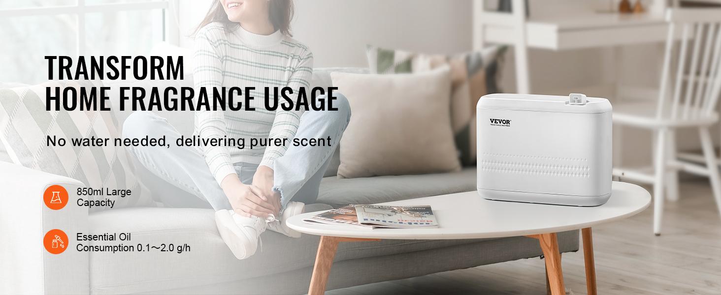 VEVOR Upgrade HVAC Scent Diffuser for Whole House, TikTokShopBlackFriday, 850ML Scent Air Machine with Cold Air Technology, Waterless Essential Oil Diffuser, Cover Up to 5000 Sq.Ft for Large Room, Hotel, Spa, Office