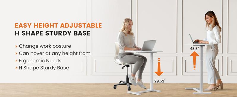 Sweet Furniture S - Overbed Bedside Table with Wheels, Adjustable Hospital & Home Use Bed Table, Rolling Laptop Table, Mobile Standing Desk