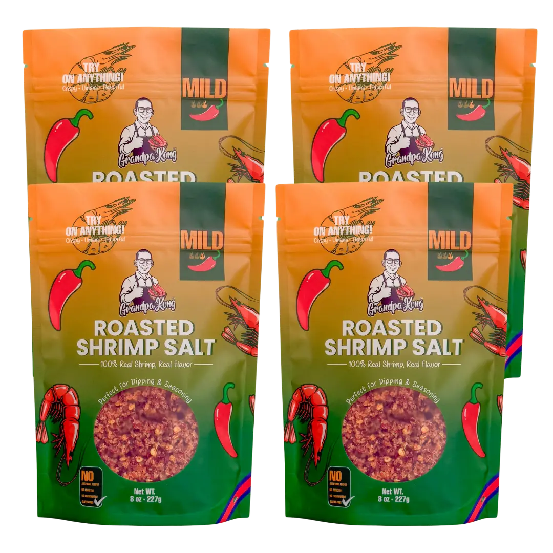 PREMIUM Roasted Shrimp Salt - 4 PACK MILD Flavor Natural Spice