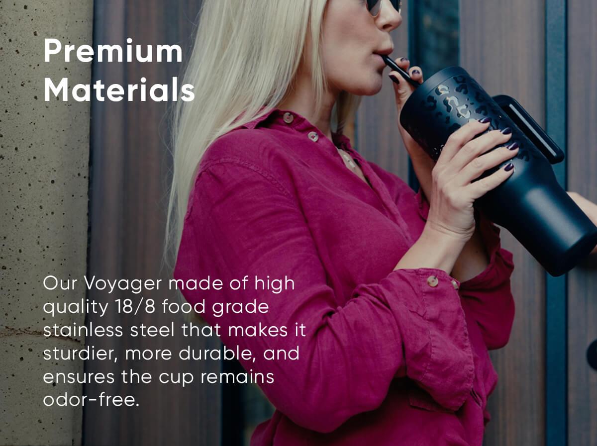 HYDRAPEAK Voyager 40oz Stainless Steel Tumbler with Handle, Insulated Water Bottle with Straw & Lid, Reusable Travel Mug Flask - Containers