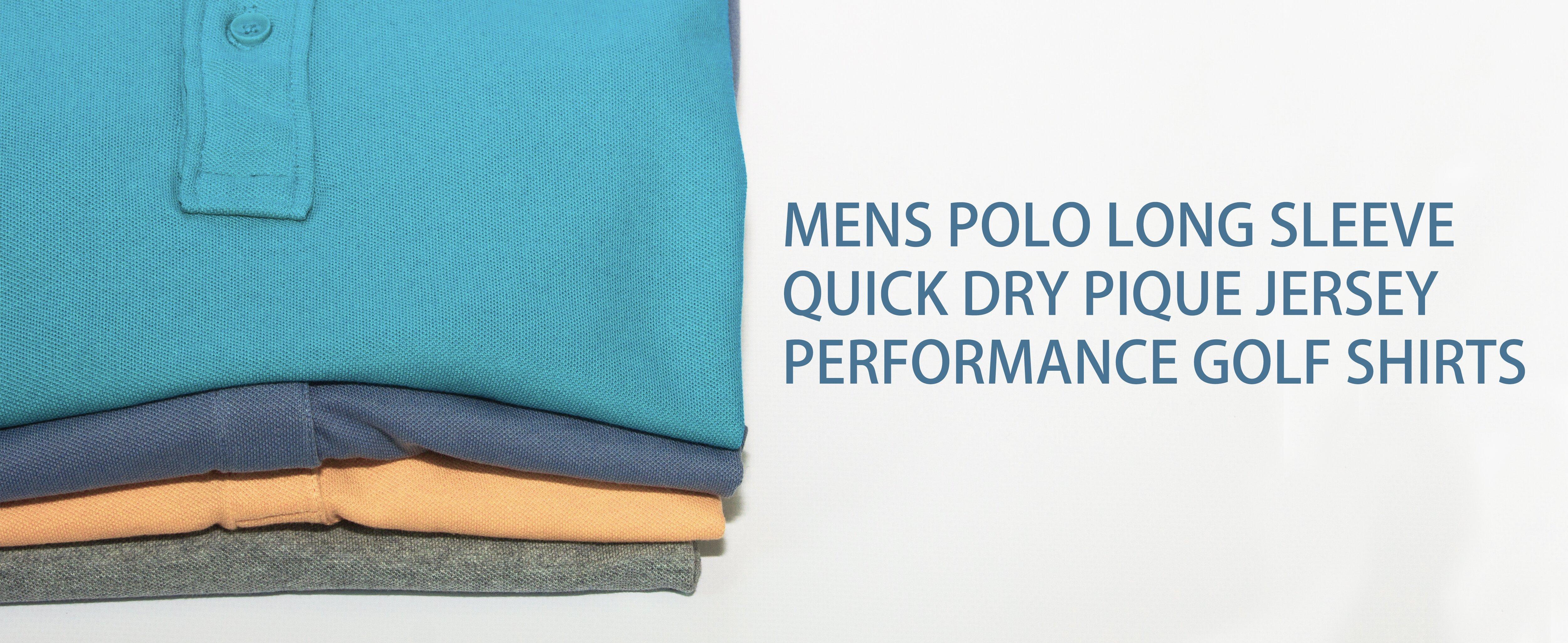 MAGCOMSEN Men's Polo Shirts 3 Button Quick Dry Performance Long Sleeve Tactical Shirts Pique Jersey Golf Shirt Classic Comfy FallFreshness Outdoorfun