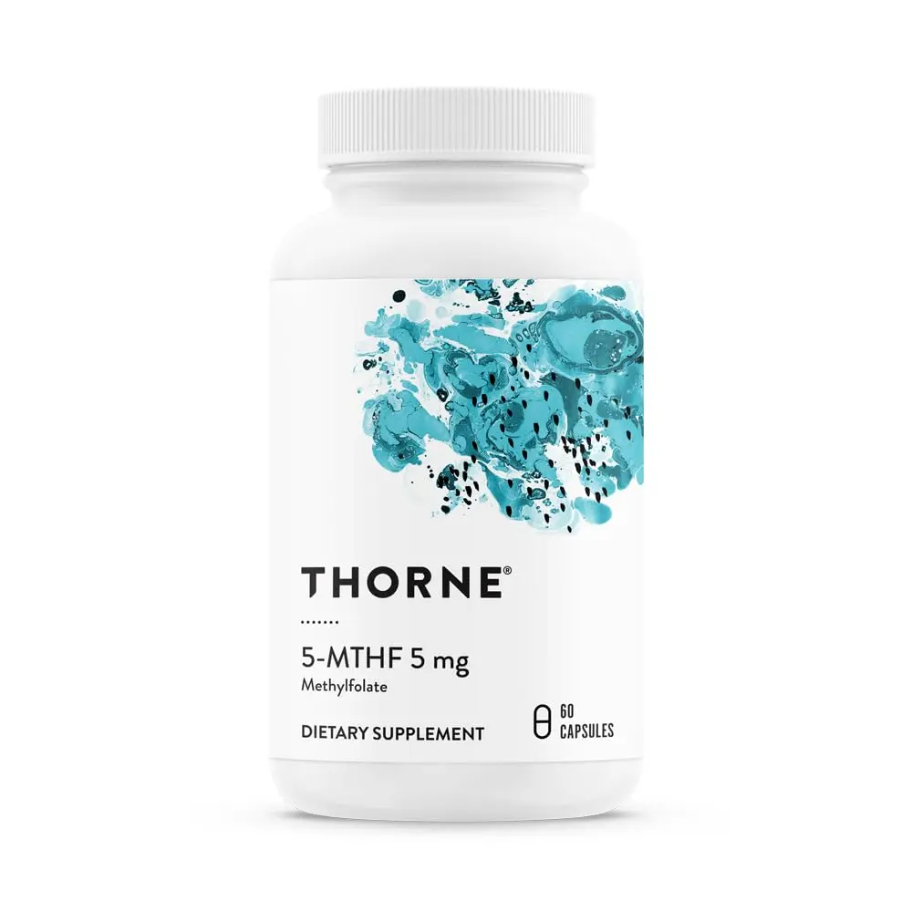THORNE 5-MTHF 5 mg, Active Methylfolate Vitamin B9 Supplement, 60 Capsules | Supports Methylation, Healthy Homocysteine Levels, Heart & Brain Health, Fetal Development, Mood & Nervous System Health*