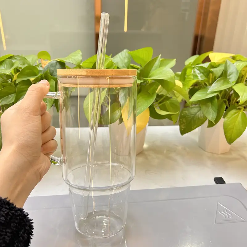 Product Introduction of Halloween Giftting -40 oz Glass Tumbler with Handle, Glass Cups with Lids and Straws, Bamboo Wide Mouth Fits in Car Holder Reusable Iced Coffee Cup Bottle Drinkware, Gifts Back to School, Dorm, Study, Work & Home Essential Glassware, Study Buddy Glass Mug 6