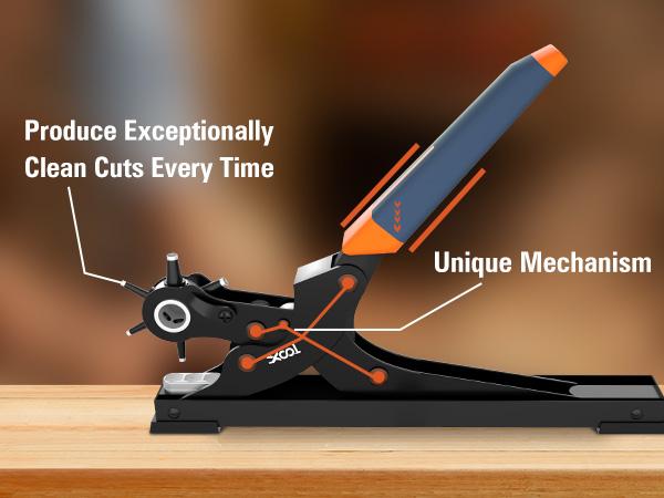 XOOL Revolving Punch Plier Kit, Leather Hole Punch Set for Belts, Watch Bands, Straps, Dog Collars, Saddles, Shoes, Fabric, DlY Home or Craft Projects, Heavy Duty Rotary Puncher, Multi Hole Sizes Make