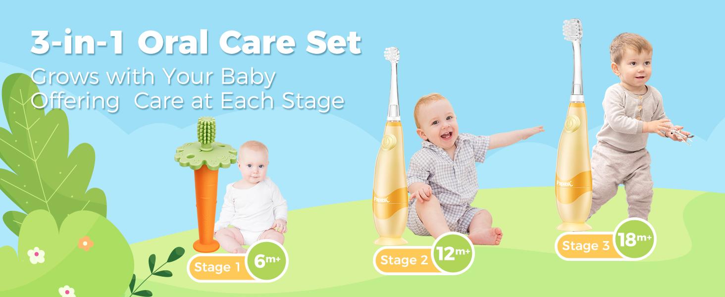 Papablic Baby Training Toothbrush Set for 6-24M, Carrot Teether & Bunny Sonic Brush, Teething & Brushing Stages, Easter Gift! Papablic Baby Training Toothbrush Set for 6-24M, Carrot Teether & Bunny Sonic Brush, Teething & Brushing Stages, Easter Gift!