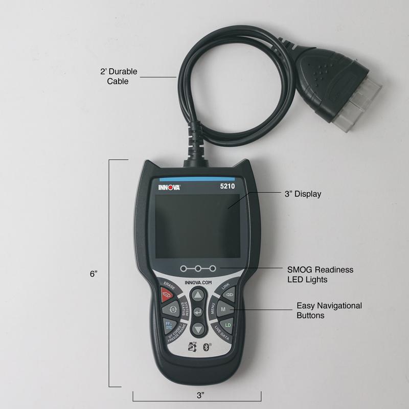 INNOVA 5210 OBD2 Diagnostic Tool - Live Data, System Scans, Smog Check Readiness, Automotive, Reader, Codes (Tester, Car, Vehicle)