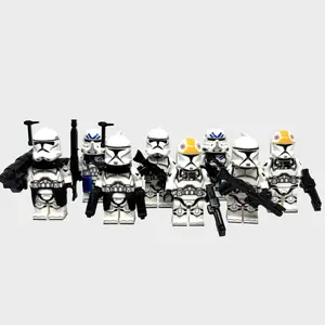 Clone Battle Pack 8 Minifigures Star Knights Clone Wars Pilot, Sharpshooter, RP1, RP2 Troopers, DC-15