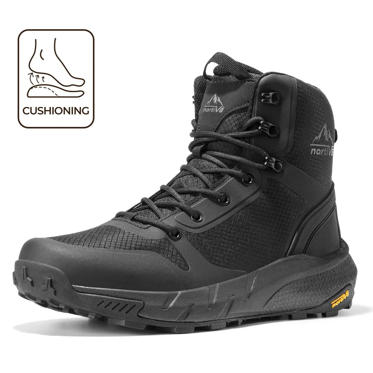 【Back To School】NORTIV 8 Men's Military Tactical Boot Lightweight Comfortable Boots for Work All Day Side Zipper Motorcycle Combat Hiking Boots 8 Inches Metrostrike Outdoor Footwear,summerwins tiktokshopbacktoschool