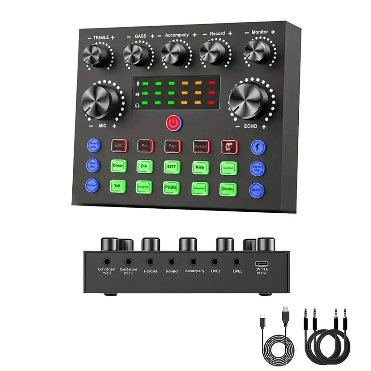 Wireless Live Audio Podcast Equipment Kit, Studio Equipment, Microphone Set, Audio Mixer Package, Streaming Mixer, Sound Board, BT, Vocal, Live Streaming, Podcast Live Streaming Mixer with Sound Converter/Mixer Control
