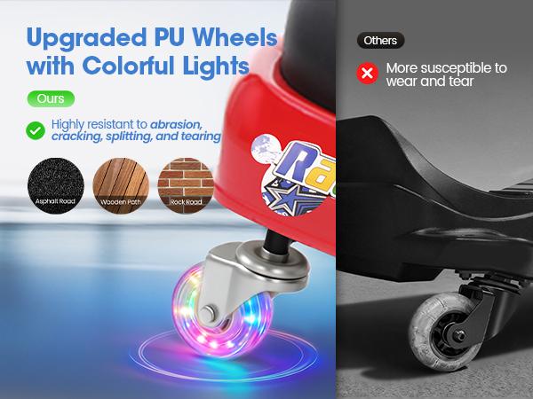 PHI VILLA Kids Electric Drift Car, 2 Speed Wiggle Go Kart for Boys & Girls Ages 3+, 24V Crazy Cart, Front Lights, Bluetooth Music & Safety Harness PHI VILLA Kids Electric Drift Car, 2 Speed Wiggle Go Kart for Boys & Girls Ages 3+, 24V Crazy Cart, Front Lights, Bluetooth Music & Safety Harness