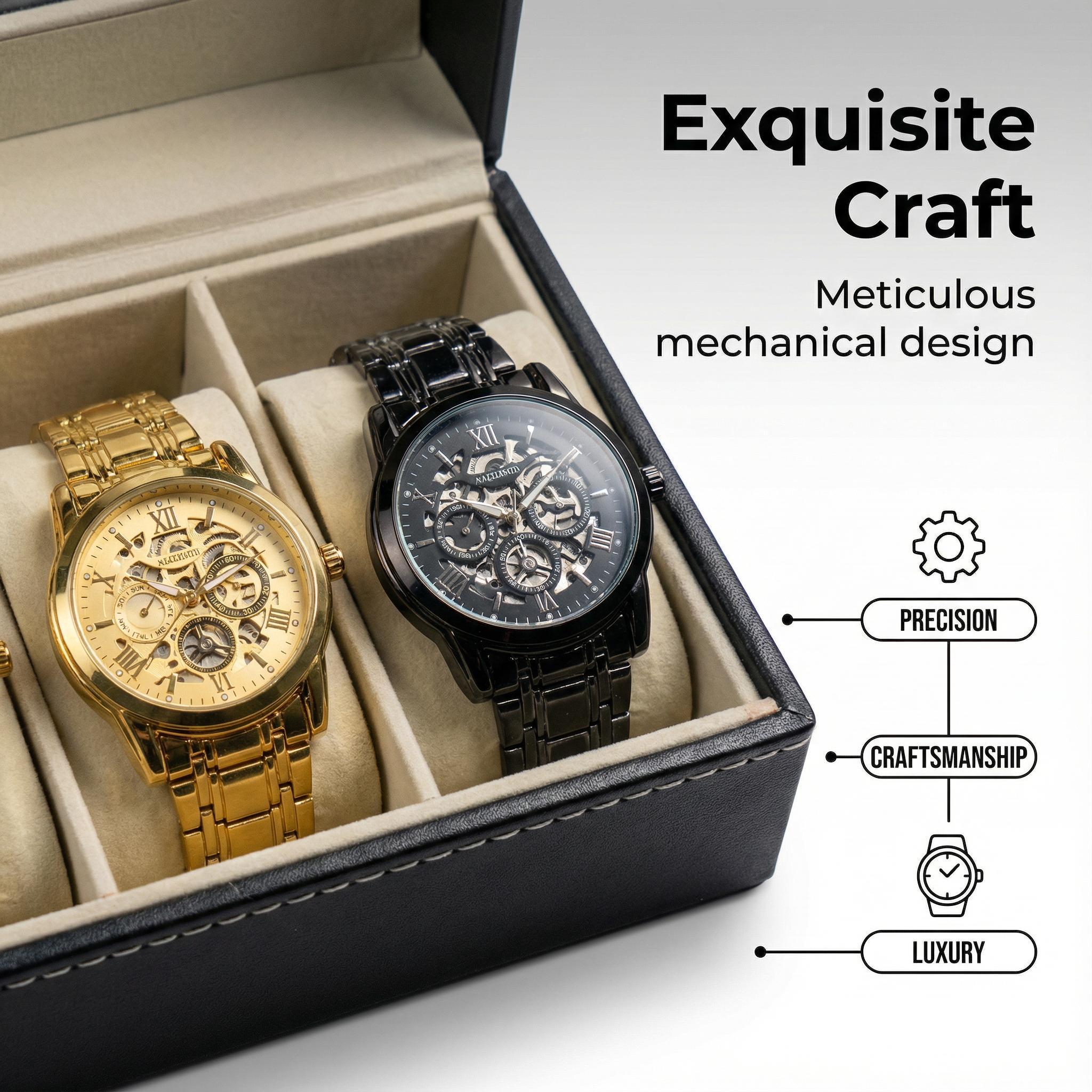 Valentine's Day Men's Business Round Analog Watch Set, Men's Watch Set with Box, Fashionable Watches Wristwatch Set As Gifts, Watches boxed watches The design is simple and elegant, without too many complex decorations