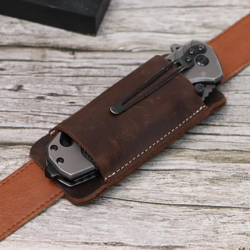 Leather Knife Case, Lightweight Foldable Knife Sheath, Knife Holder for Belt, Multifunctional Outdoor Sports Accessories, Portable Tool Accessories, Survival Gear, Camping Tools, Outdoor Survival Supplies, Survival Equipment Set