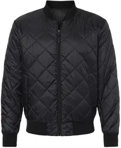 Diamond Quilted Packable Men's Bomber Jacket | Polyester with Nylon Lining Warm Comfortable Jacket