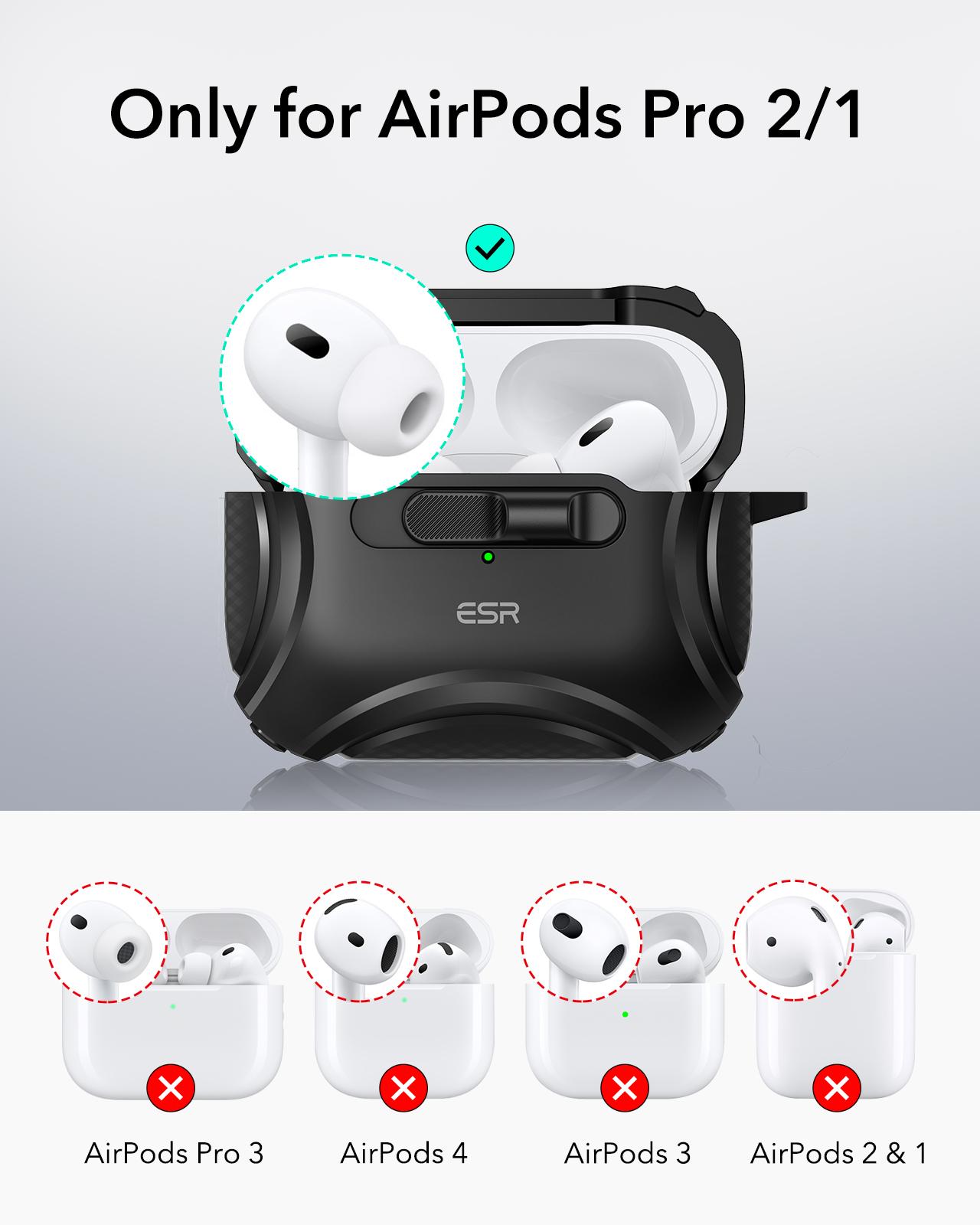 ESR FlickLock Magnetic Case for AirPods 4 & AirPods Pro (1st/2nd/3rd Gen), MagSafe Protective Case, Drop-Proof Lock, Easy-Open Design, Cyber Series ESR FlickLock Magnetic Case for AirPods 4 & AirPods Pro (1st/2nd/3rd Gen), MagSafe Protective Case, Drop-Proof Lock, Easy-Open Design, Cyber Series