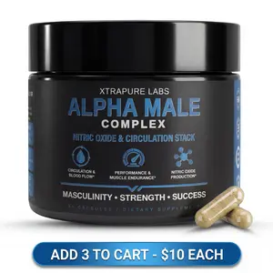 Alpha Male Complex – Nitric Oxide & Circulation High-Potency Performance & Blood Flow Support for Men | Clinically-Standardized Extracts | 60 Capsules