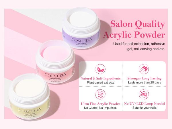 COSCELIA Acrylic Nail Kit for Beginners with Everything Professional Acrylic Powder Drill UV Light Glitter Decoration Set Complete Nail Art Kit for Home Salon Design Youth Friendly