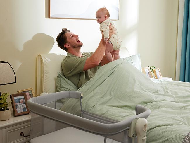 HARPPA Baby Bassinet 3-in-1 Rocking Cuddly Sway & Bedside storage Sleeper with Mattress Cover No Sheet for Cozy Nights Unisex Design Portable Sleeping Cot toddler bed